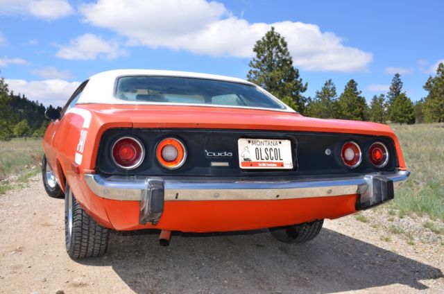 1974 Orange Plymouth Barracuda Coupe