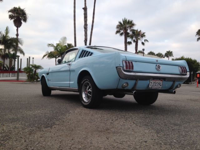 1965 blue Ford Mustang Fastback