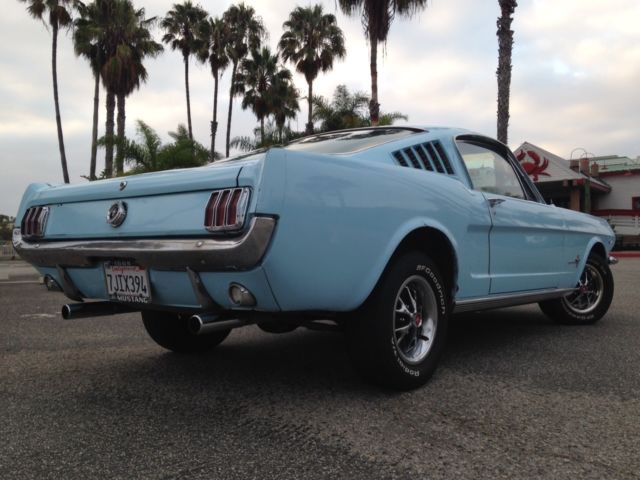 1965 blue Ford Mustang Fastback