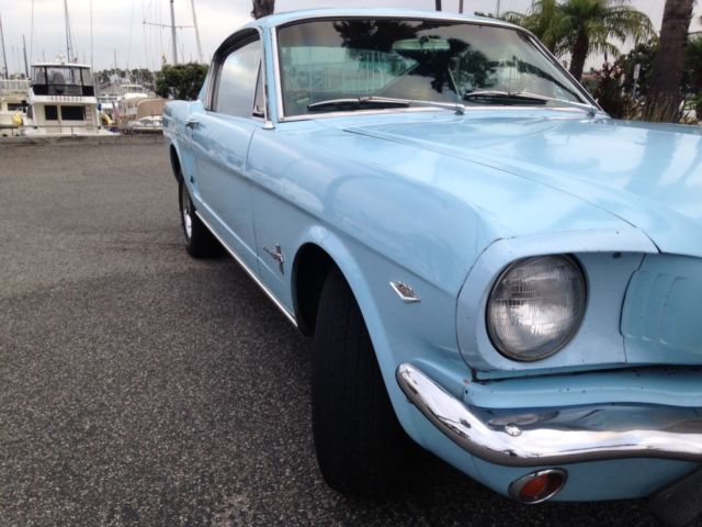 1965 blue Ford Mustang Fastback