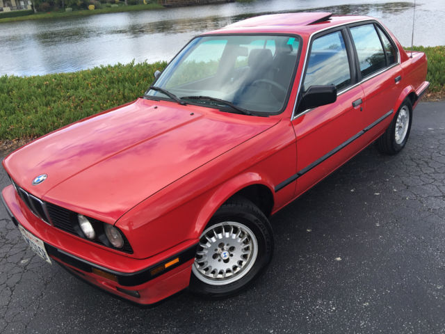 1989 Cinnabar Red BMW 3-Series Sedan