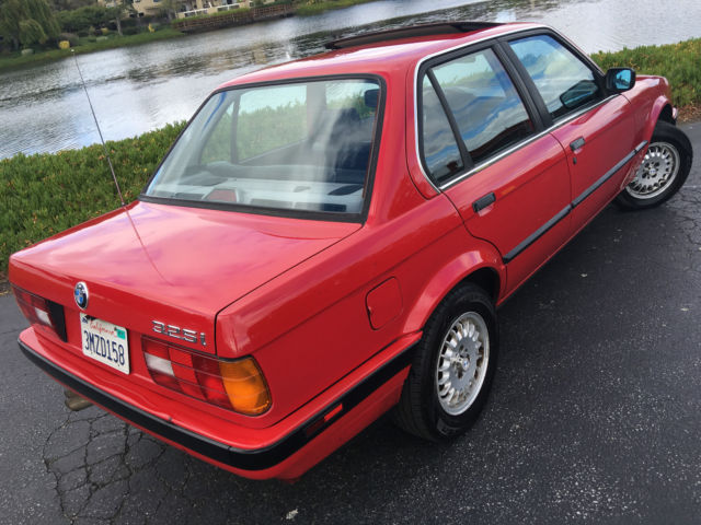 1989 Cinnabar Red BMW 3-Series Sedan