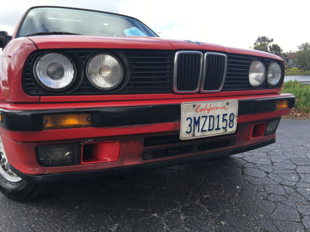 1989 Cinnabar Red BMW 3-Series Sedan