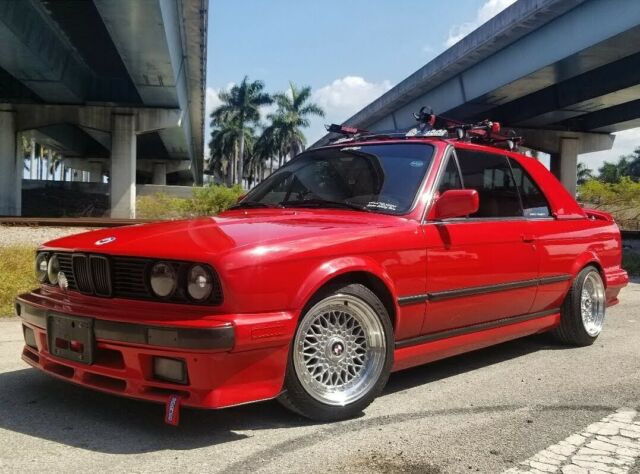 1990 Red BMW 3-Series Convertible
