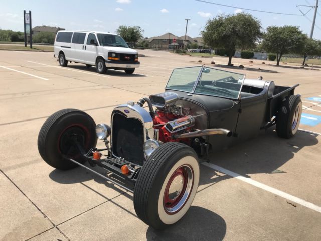 1928 Black FORD RAT ROD T BUCKET WHITE WALLED OPEN PIPED T BUCKET