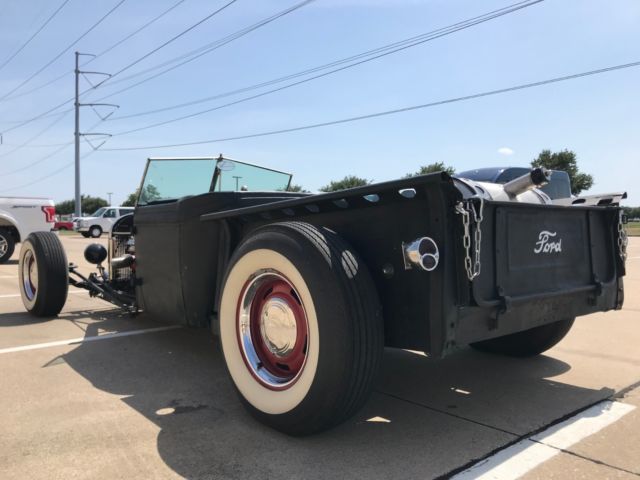 1928 Black FORD RAT ROD T BUCKET WHITE WALLED OPEN PIPED T BUCKET