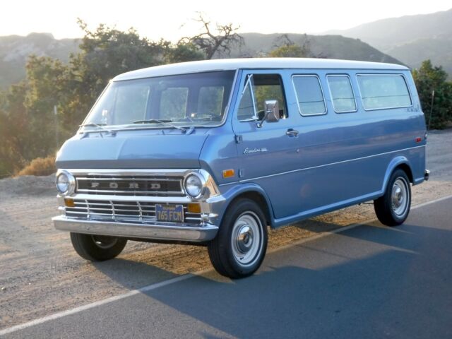 1972 Viking Blue Ford E-Series Van Extended Passenger Van
