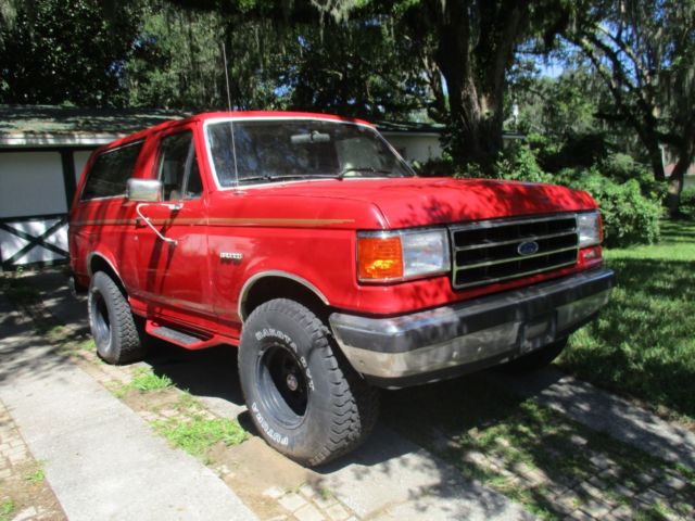 1988 Red Ford Bronco SUV