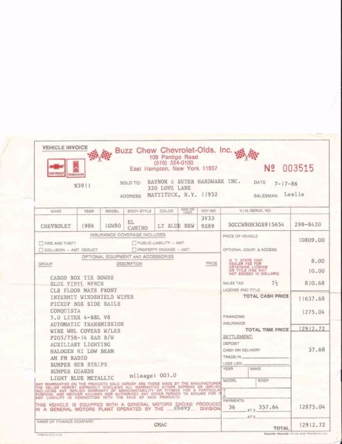 1986 Chevrolet El Camino Crew Cab Pickup