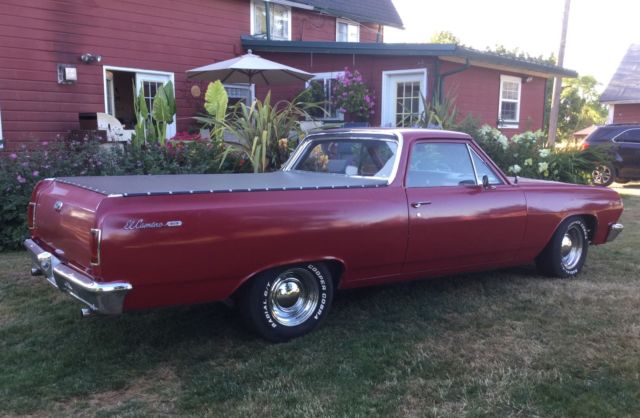 1965 Burgundy Chevrolet El Camino Standard Cab Pickup