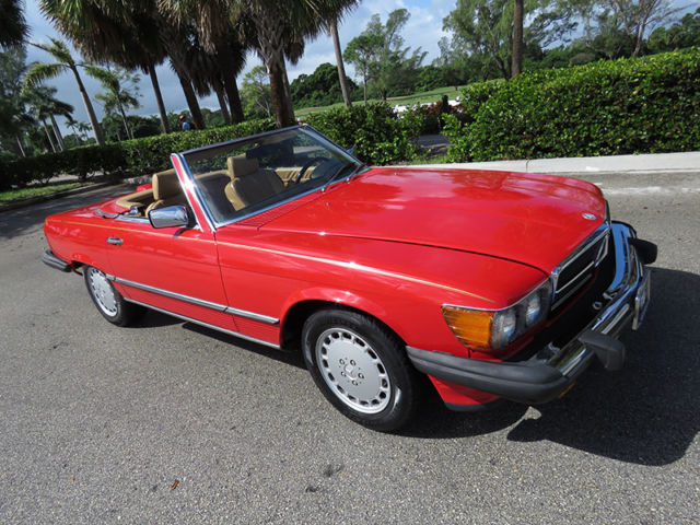 1986 Red Mercedes-Benz SL-Class Convertible