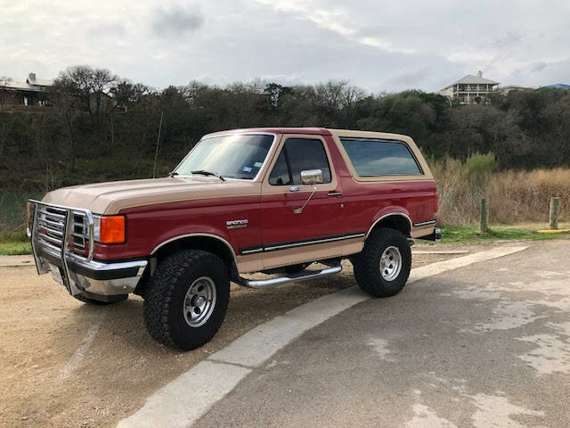 1989 Burgundy Ford Bronco Cab & Chassis