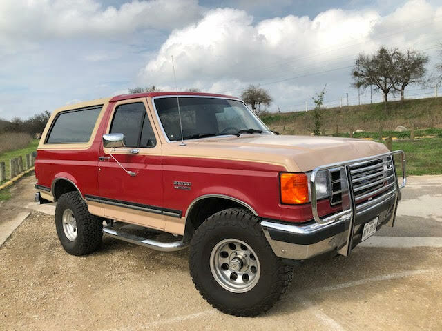 1989 Burgundy Ford Bronco Cab & Chassis