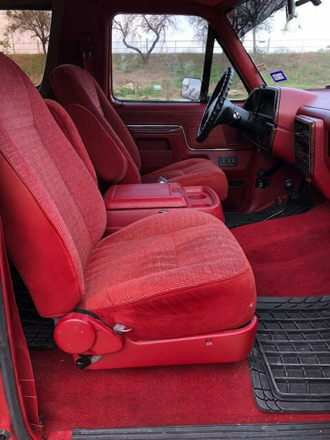 1989 Burgundy Ford Bronco Cab & Chassis