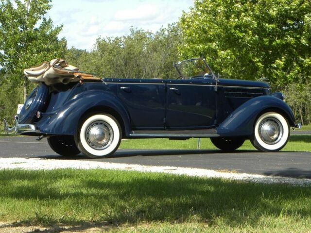 1936 Blue Ford Model 68 Convertible