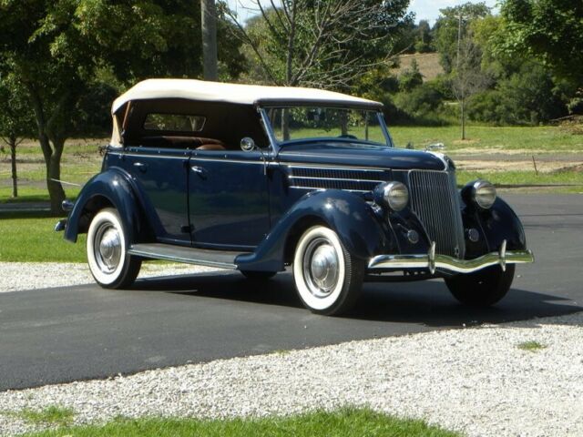 1936 Blue Ford Model 68 Convertible