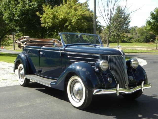 1936 Blue Ford Model 68 Convertible