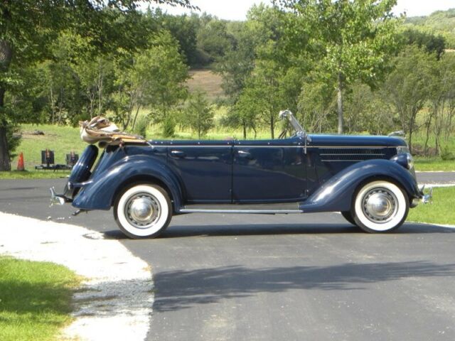 1936 Blue Ford Model 68 Convertible