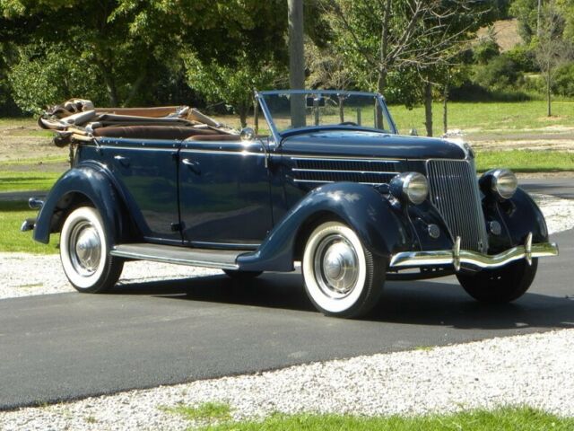 1936 Blue Ford Model 68 Convertible