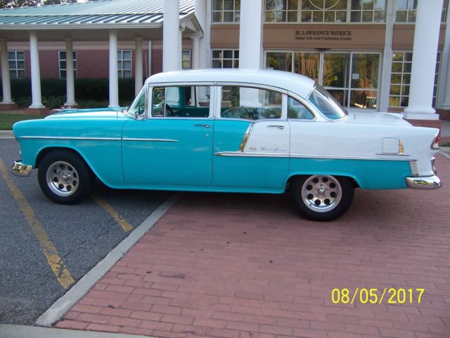 1955 Teal Chevrolet Bel Air/150/210 Sedan