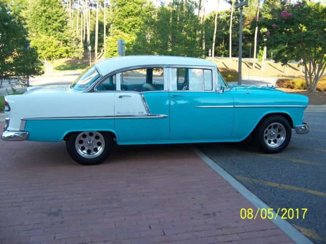 1955 Teal Chevrolet Bel Air/150/210 Sedan