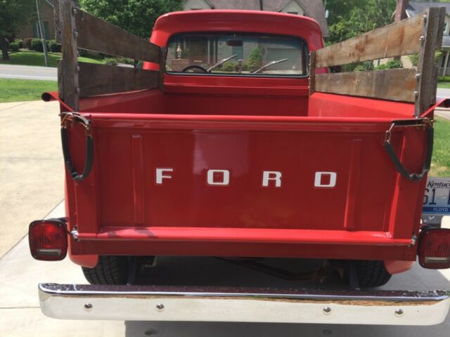 1965 Red Ford F-100 Standard Cab Pickup