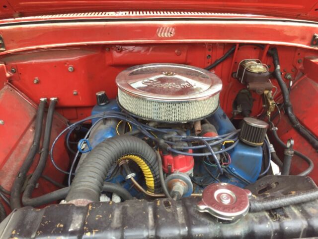 1965 Red Ford F-100 Standard Cab Pickup