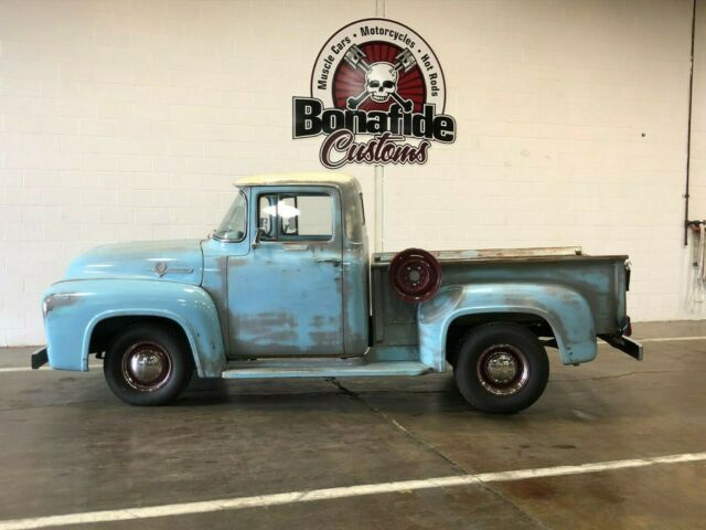 1956 Blue Ford F-100 Stepside Pickup