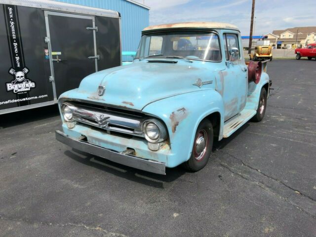 1956 Blue Ford F-100 Stepside Pickup
