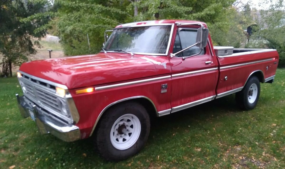 1974 Red Ford F-250 Standard Cab Pickup
