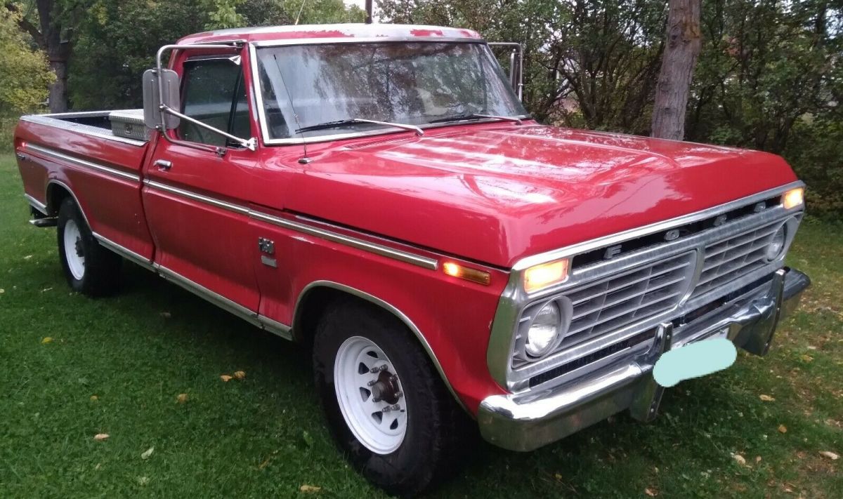 1974 Red Ford F-250 Standard Cab Pickup
