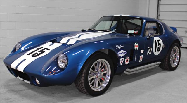 1965 Gaurdsman Blue with White Racing Stripes Ford Daytona by Factory Five 2 door