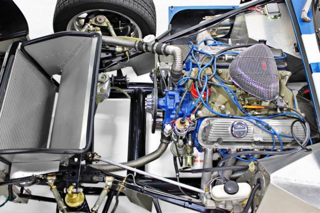 1965 Gaurdsman Blue with White Racing Stripes Ford Daytona by Factory Five 2 door