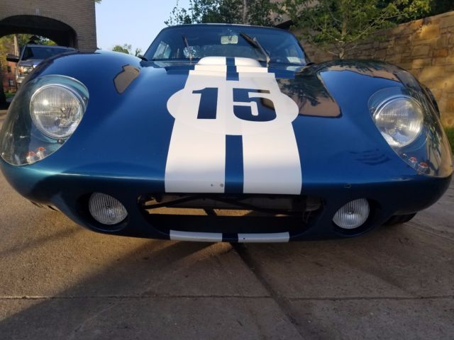 1965 Gaurdsman Blue with White Racing Stripes Ford Daytona by Factory Five 2 door