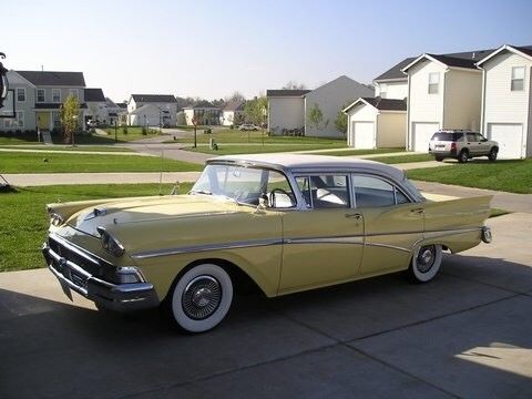 1958 Yellow Ford Fairlane Sedan
