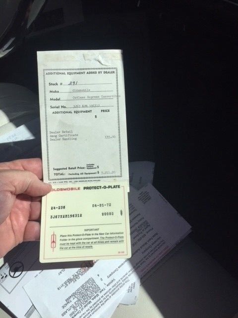 1972 red Oldsmobile Cutlass Convertible