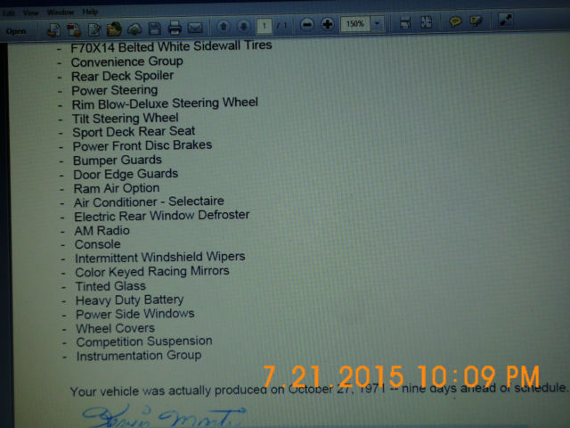 1972 Gold Ford Mustang Fastback