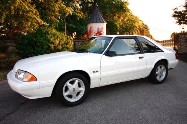 1993 White Ford Mustang Hatchback