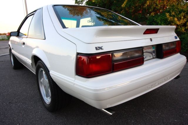 1993 White Ford Mustang Hatchback