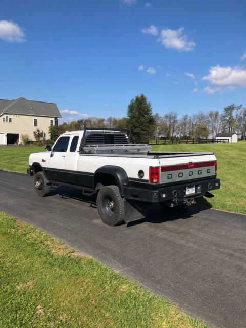 1993 White Dodge W350 Extended Cab Pickup