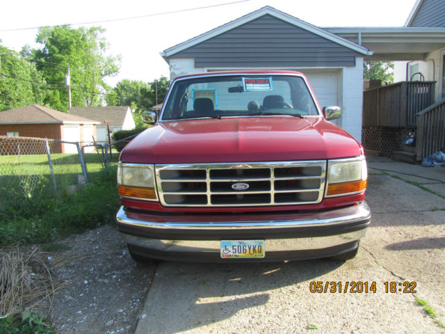 1993 Burgundy Ford F-150 Standard Cab Pickup