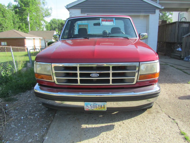 1993 Burgundy Ford F-150 Standard Cab Pickup