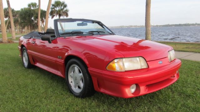 1993 Red Ford Mustang Convertible