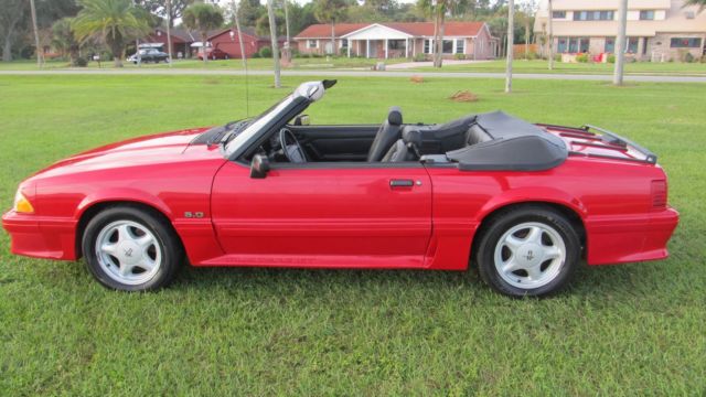 1993 Red Ford Mustang Convertible