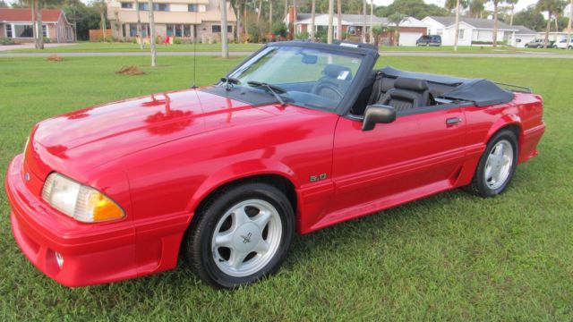 1993 Red Ford Mustang Convertible