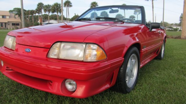1993 Red Ford Mustang Convertible