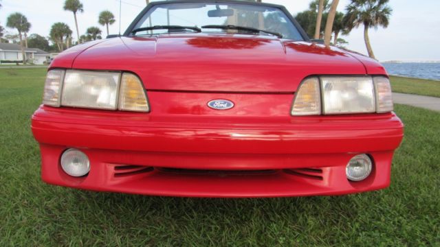1993 Red Ford Mustang Convertible