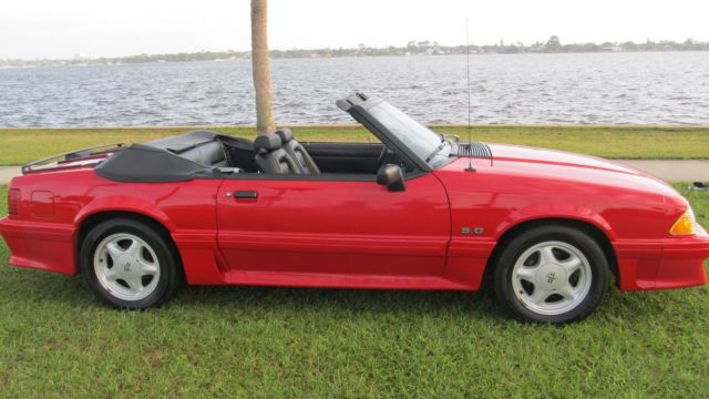 1993 Red Ford Mustang Convertible