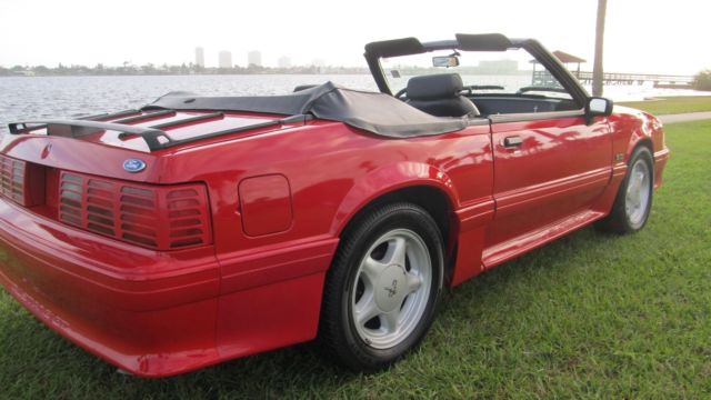 1993 Red Ford Mustang Convertible