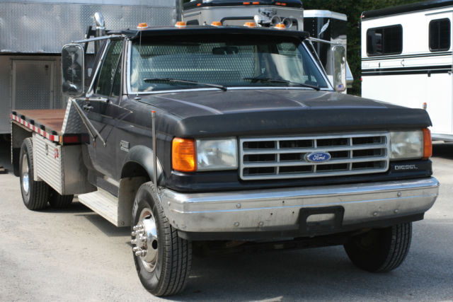 1990 black Ford F-350 Cab & Chassis